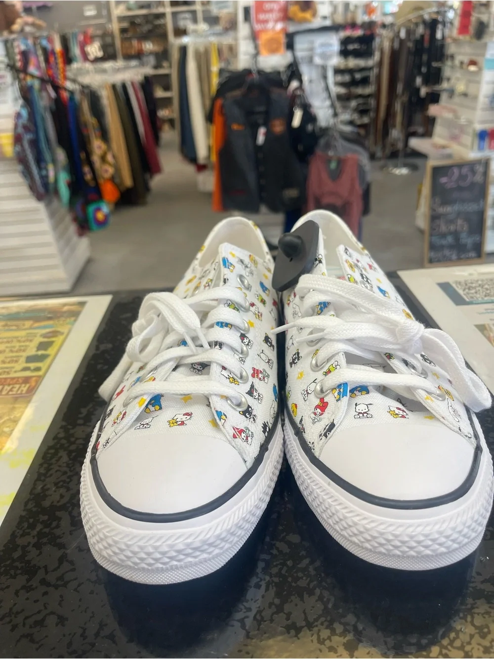Converse White Low-Top Sneakers with Multicolor Character Print - Picture 2 of 6